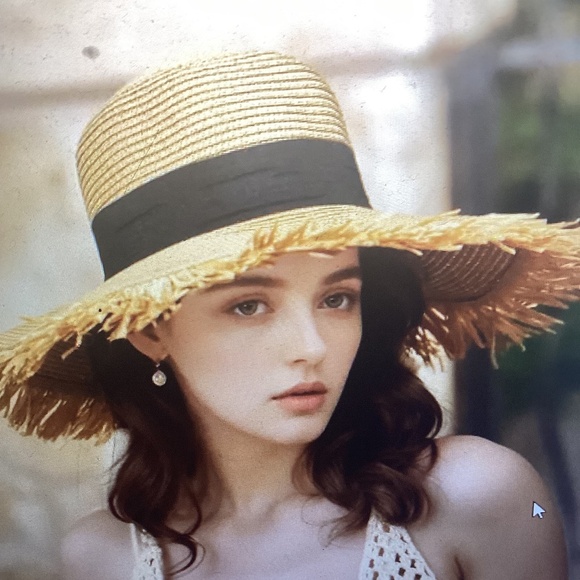 STRAW SUN HAT - Picture 1 of 4